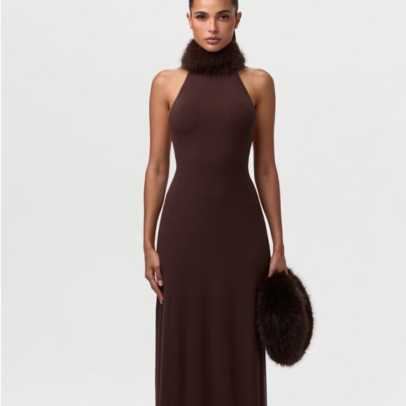 Naked Faux Fur Maxi DressNaked Wardrobe